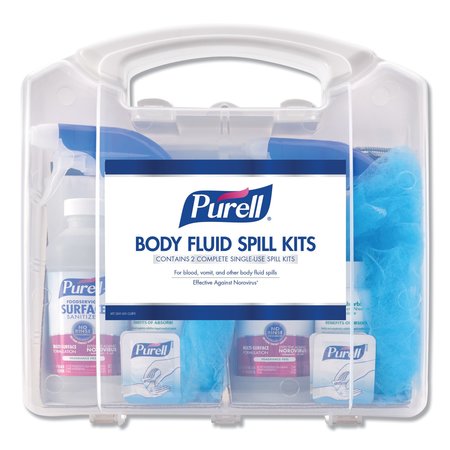 PURELL Body Fluid Spill Kit, 4.5" x 11.88" x 11.5", Clamshell Case, PK2 3841-01-CLMS